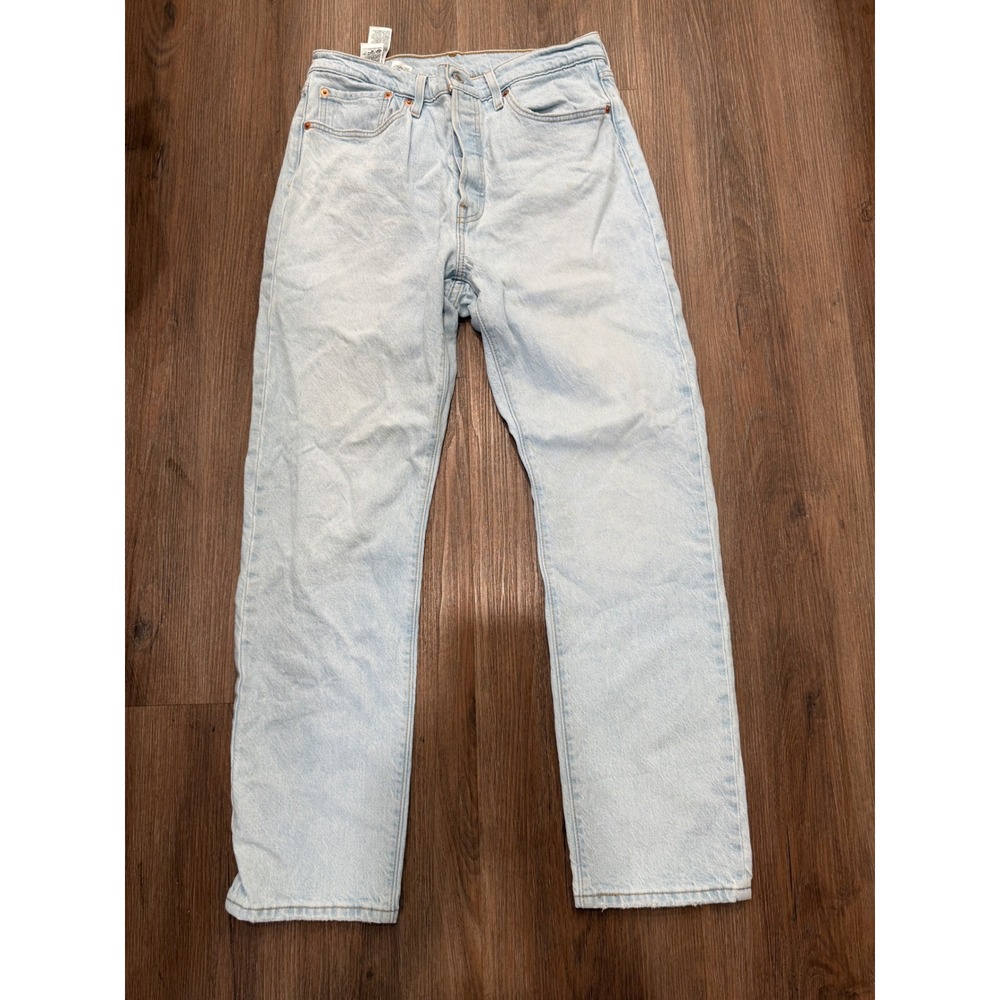 Levis 501 Original Fit Jeans Light Wash Blue Straight Leg Button Fly W31 L30